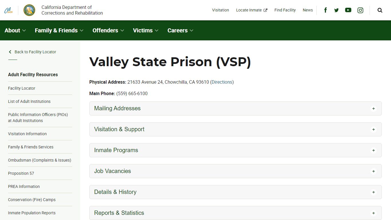 Valley State Prison (VSP) - California Department of ...
