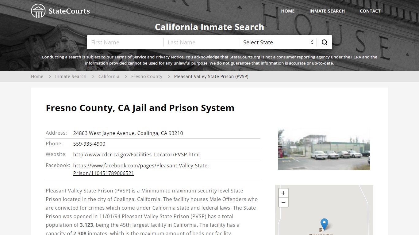Pleasant Valley State Prison (PVSP) Inmate Records Search ...